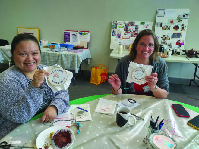 Two women at The Mum Co event